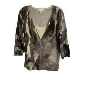 Coldwater Creek Cardigan Sweater V Neck Button Up Wool Rabbit Hair Size Medium M